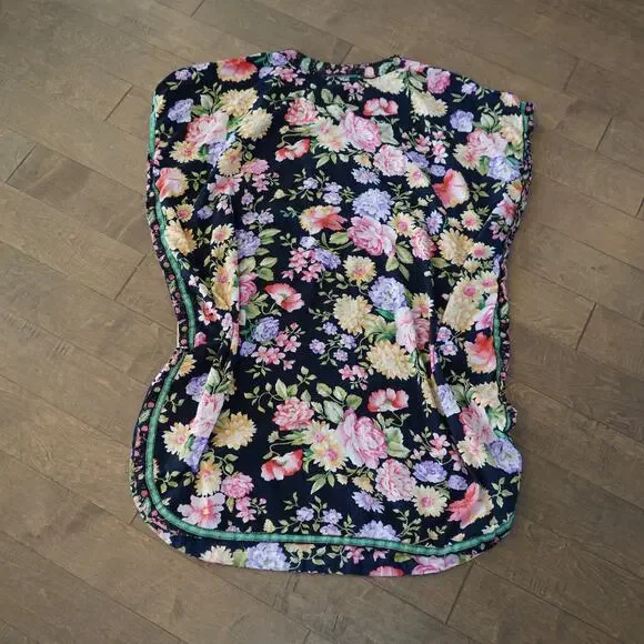 Vintage 1970s Christian Dior Floral Cotton Caftan | One Size | Made in India - Picture 2 of 5